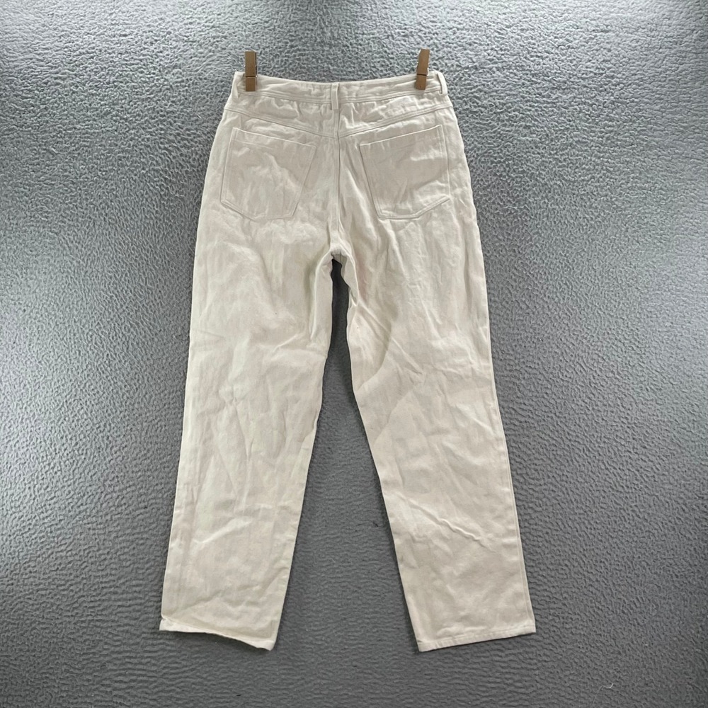Laude the Label Denim Pants Womens 28 Cream Straight Leg High Rise‎ Sustainable - Picture 2 of 13